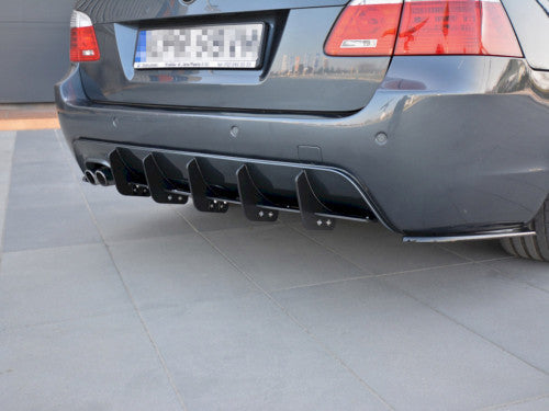Maxton Design Rear Diffuser Valance for BMW 5 Series E61 Touring Estate/Wagon/Kombi 2004-2010 | M Sport M-Tech M Pack Bumper Insert Lip Skirt Rear Apron Splitter Lower Bumper Trim Undertray | ABS Body Kit