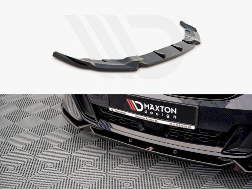 Maxton Design Gloss Black Front Splitter / Front Bumper Lip Spoiler for BMW 6 Series GT (G32) M Sport / M-Pack Facelift 2020-on