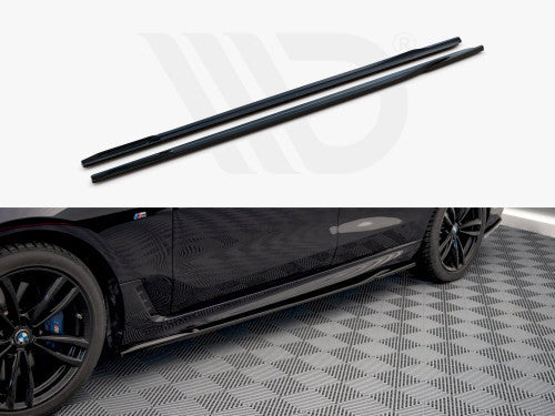 Maxton Design Gloss Black Side Skirt Extensions Diffusers for BMW 6 Series GT G32 M Sport M-Pack 2017+
