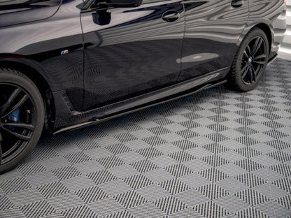 Maxton Design Gloss Black Side Skirt Extensions Diffusers for BMW 6 Series GT G32 M Sport M-Pack 2017+