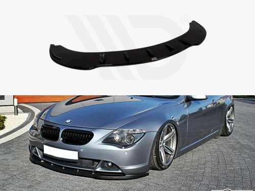 Maxton Design Gloss Black Front Splitter V.1 for BMW 6 Series E63 E64 (2003-2007) Pre-Facelift Pre-LCI, Front Bumper Lip Spoiler for Standard Bumper Models, Coupe & Convertible, ABS