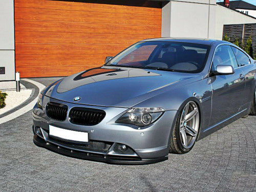 Maxton Design Gloss Black Front Splitter V.1 for BMW 6 Series E63 E64 (2003-2007) Pre-Facelift Pre-LCI, Front Bumper Lip Spoiler for Standard Bumper Models, Coupe & Convertible, ABS