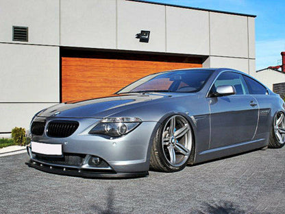 Maxton Design Gloss Black Front Splitter V.1 for BMW 6 Series E63 E64 (2003-2007) Pre-Facelift Pre-LCI, Front Bumper Lip Spoiler for Standard Bumper Models, Coupe & Convertible, ABS