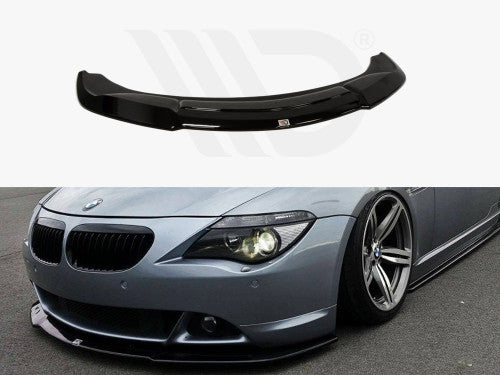 Maxton Design V2 Gloss/Piano Black Front Lip/Splitter for BMW 6 Series E63 E64 2003-2007 Pre-LCI/Pre-Facelift (Standard Bumper) - Front Chin Spoiler Valance Aero Bumper Lip/Lower Apron for Coupe & Convertible 645Ci 650i