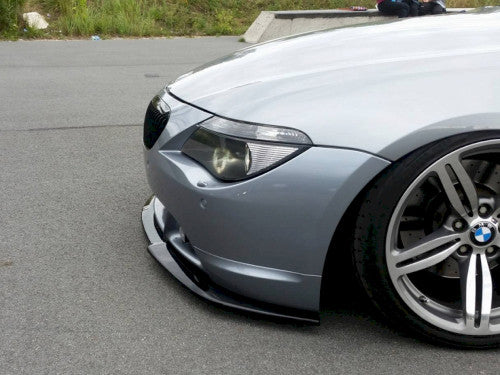 Maxton Design V2 Gloss/Piano Black Front Lip/Splitter for BMW 6 Series E63 E64 2003-2007 Pre-LCI/Pre-Facelift (Standard Bumper) - Front Chin Spoiler Valance Aero Bumper Lip/Lower Apron for Coupe & Convertible 645Ci 650i