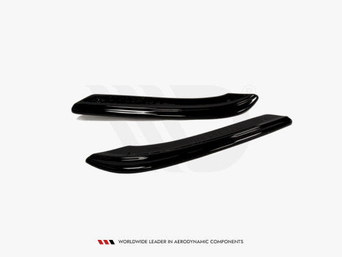 Maxton Design Gloss Black Rear Corner Extensions / Side Splitters / Spats for BMW 6 Series E63/E64 2003-2007 Pre-LCI/Pre-Facelift (Standard Stock Bumper) Coupe & Convertible - Rear Bumper Corner Trims/Aero Fins Pair