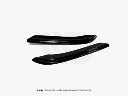 Maxton Design Gloss Black Rear Corner Extensions / Side Splitters / Spats for BMW 6 Series E63/E64 2003-2007 Pre-LCI/Pre-Facelift (Standard Stock Bumper) Coupe & Convertible - Rear Bumper Corner Trims/Aero Fins Pair