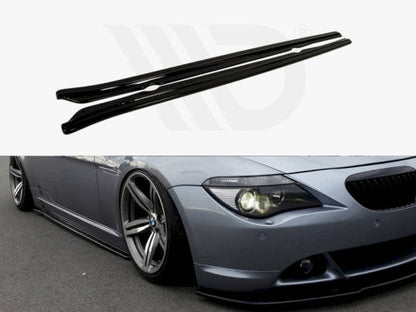 Maxton Design Gloss/Piano Black Side Skirts Side Skirt Extensions Splitters Diffusers (Rocker Sill Blades) for BMW 6 Series E63/E64 2003-2007 Pre-LCI Pre-Facelift Coupe & Convertible