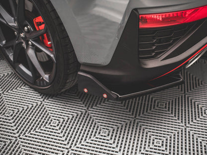 Maxton Design - REAR SIDE SPLITTERS V.1 + FLAPS HYUNDAI I30 N HATCHBACK MK3 FACELIFT