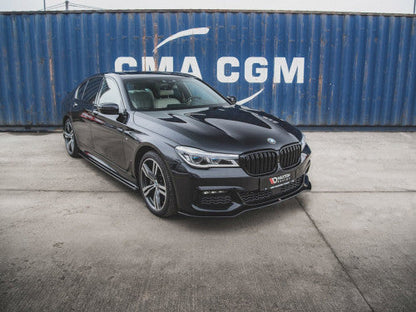 Maxton Design V1 Gloss Black/Piano Black Front Splitter, Bumper Lip & Chin Spoiler for BMW 7 Series G11 M Sport (M-Pack) 2015–2018 – Front Lip Spoiler, Front Aero Lip, Lower Valance, Front Apron Extension