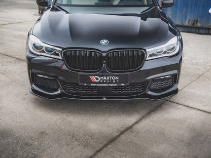 Maxton Design V1 Gloss Black/Piano Black Front Splitter, Bumper Lip & Chin Spoiler for BMW 7 Series G11 M Sport (M-Pack) 2015–2018 – Front Lip Spoiler, Front Aero Lip, Lower Valance, Front Apron Extension