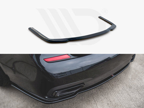 Maxton Design Gloss Piano Black Rear Diffuser, Centre Splitter Lip & Lower Spoiler Valance for BMW 7 Series G11 M Sport (M Pack) 2015-2018 Rear Bumper Insert / Skirt Extension