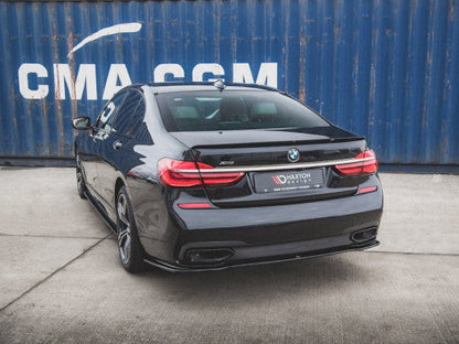 Maxton Design Gloss Piano Black Rear Diffuser, Centre Splitter Lip & Lower Spoiler Valance for BMW 7 Series G11 M Sport (M Pack) 2015-2018 Rear Bumper Insert / Skirt Extension