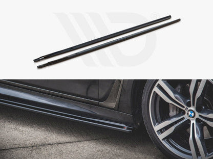 Maxton Design Gloss Black Side Skirt Extensions/Diffusers for BMW 7 Series G11 M Sport (M Pack) 2015-2018