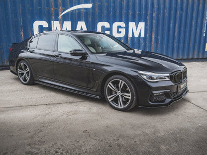 Maxton Design Gloss Black Side Skirt Extensions/Diffusers for BMW 7 Series G11 M Sport (M Pack) 2015-2018