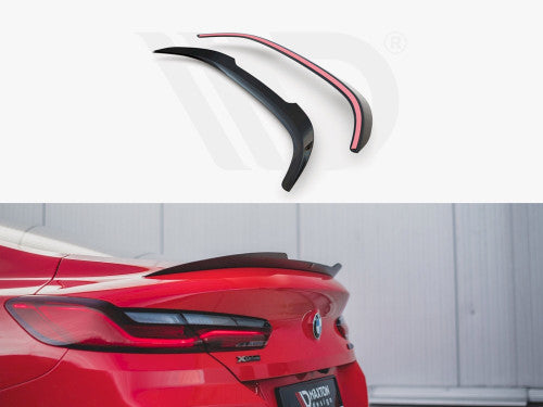 Maxton Design High Gloss Piano Black Bootlid/Trunk Lip Spoiler Cap – BMW 8 Series G15 Coupe 2018+ M Sport/M Pack | Adhesive Stick-On Decklid Ducktail Rear Lip Extension ABS