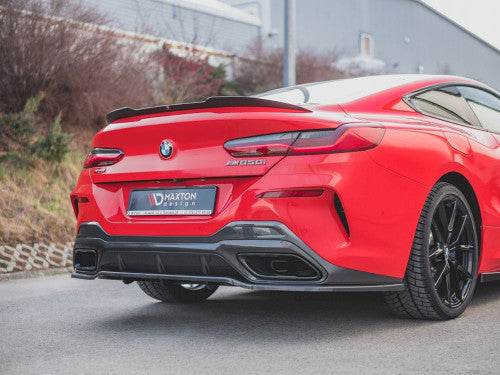 Maxton Design High Gloss Piano Black Bootlid/Trunk Lip Spoiler Cap – BMW 8 Series G15 Coupe 2018+ M Sport/M Pack | Adhesive Stick-On Decklid Ducktail Rear Lip Extension ABS