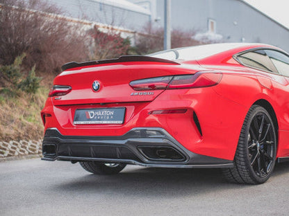 Maxton Design High Gloss Piano Black Bootlid/Trunk Lip Spoiler Cap – BMW 8 Series G15 Coupe 2018+ M Sport/M Pack | Adhesive Stick-On Decklid Ducktail Rear Lip Extension ABS