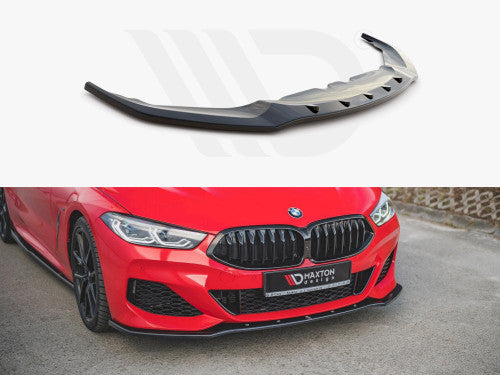 Maxton Design Gloss Black Front Splitter/Lip Spoiler V1 for BMW 8 Series G15 Coupe & G16 Gran Coupe M Sport/M-Pack (2018-2024) - Front Bumper Lip, Lower Valance Diffuser Style - Fits 840i 850i M850i