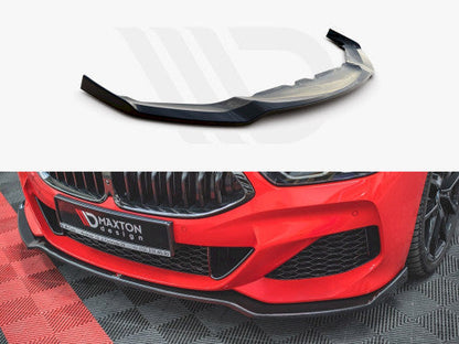 Maxton Design V2 Gloss Black Front Splitter Chin Spoiler Lip for BMW 8 Series G15 Coupe & G16 Gran Coupe M Sport (M Pack) 2018+ - ABS Piano Black Front Bumper Lip Valance Extension Aero Diffuser Trim for 840i M850i