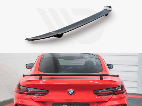 Maxton Design Rear Bootlid/Trunk Lip Spoiler Ducktail for BMW 8 Series Coupe G15 2018+ (M Sport/M Pack) – FRP Fibreglass Decklid Tail Lip Wing, Unpainted Paint-Ready OE Style