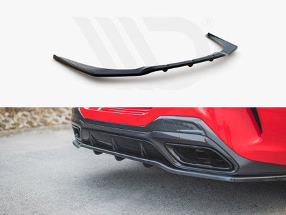 Maxton Design Gloss/Piano Black Rear Diffuser Centre Piece with Vertical Fins for BMW 8 Series G15 Coupe M Sport 2018+ | Rear Splitter / Lower Valance / Under Spoiler / Rear Lip Extension | ABS | Fits Carbon Pack Models Only