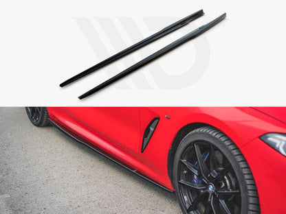 Maxton Design Gloss Piano Black Side Skirts Extensions / Side Splitters for BMW 8 Series G15 Coupe M Sport / M Pack (2018+) – ABS Rocker Panel Sill Blades, Aero Body Kit Upgrade