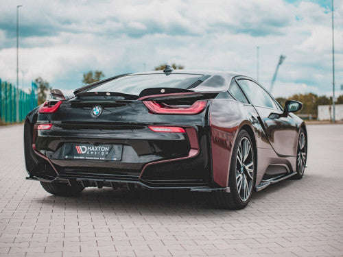 Genuine Maxton Design BMW i8 Rear Cap Spoiler Centre/Center Section - Gloss Black ABS Tailgate Lip Insert, Rear Wing Ducktail Middle Blade Panel - Fits Coupe & Roadster 2014-2020 - 3M Tape - Centre Piece Only - Bootlid/Trunk Lid Lip Centre