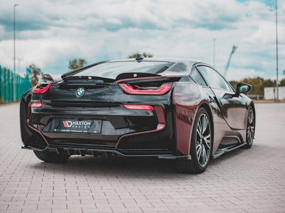 Genuine Maxton Design BMW i8 Rear Cap Spoiler Centre/Center Section - Gloss Black ABS Tailgate Lip Insert, Rear Wing Ducktail Middle Blade Panel - Fits Coupe & Roadster 2014-2020 - 3M Tape - Centre Piece Only - Bootlid/Trunk Lid Lip Centre