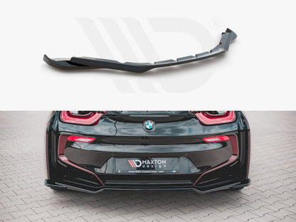 Maxton Design Rear Skirt Extension for BMW i8 2014-2020 – Gloss Piano Black ABS Central Rear Splitter / Rear Lip Diffuser | Centre/Center Diffuser Trim, Under Spoiler, Lower Bumper Lip, Rear Valance Insert – OEM+ Styling Upgrade UK, Rear Bumper Add-On
