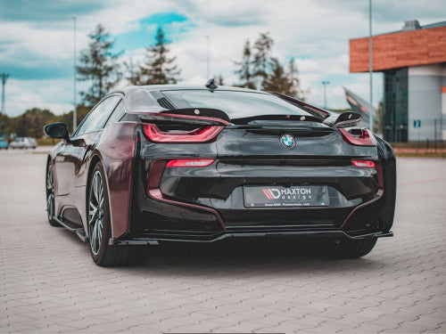 Maxton Design Rear Skirt Extension for BMW i8 2014-2020 – Gloss Piano Black ABS Central Rear Splitter / Rear Lip Diffuser | Centre/Center Diffuser Trim, Under Spoiler, Lower Bumper Lip, Rear Valance Insert – OEM+ Styling Upgrade UK, Rear Bumper Add-On