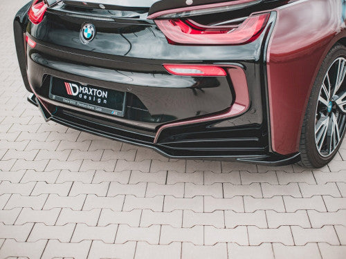 Maxton Design Rear Skirt Extension for BMW i8 2014-2020 – Gloss Piano Black ABS Central Rear Splitter / Rear Lip Diffuser | Centre/Center Diffuser Trim, Under Spoiler, Lower Bumper Lip, Rear Valance Insert – OEM+ Styling Upgrade UK, Rear Bumper Add-On