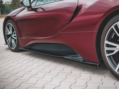 Maxton Design Gloss Black Side Skirts for BMW i8 Coupe & Roadster 2014-2020 - Side Blades, Rocker Panel/Sill & Side Skirt Extensions, Side Diffuser Splitters - High-Gloss ABS Aero Body Kit Upgrade