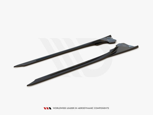 Maxton Design Gloss Black Side Skirts for BMW i8 Coupe & Roadster 2014-2020 - Side Blades, Rocker Panel/Sill & Side Skirt Extensions, Side Diffuser Splitters - High-Gloss ABS Aero Body Kit Upgrade