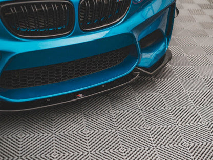 Maxton Design V2 Gloss Black Front Splitter for BMW M2 F87 Coupe (2016-2020) - Front Bumper Lip/Chin Spoiler, Valance, Air Dam, Apron Extension, Front Skirt Diffuser