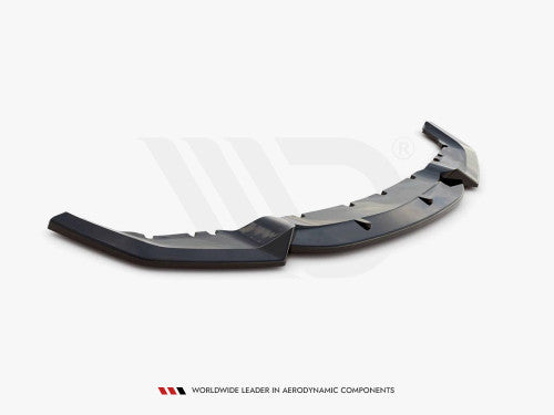 Maxton Design V2 Gloss Black Front Splitter for BMW M2 F87 Coupe (2016-2020) - Front Bumper Lip/Chin Spoiler, Valance, Air Dam, Apron Extension, Front Skirt Diffuser