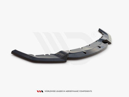 Maxton Design V2 Gloss Black Front Splitter for BMW M2 F87 Coupe (2016-2020) - Front Bumper Lip/Chin Spoiler, Valance, Air Dam, Apron Extension, Front Skirt Diffuser