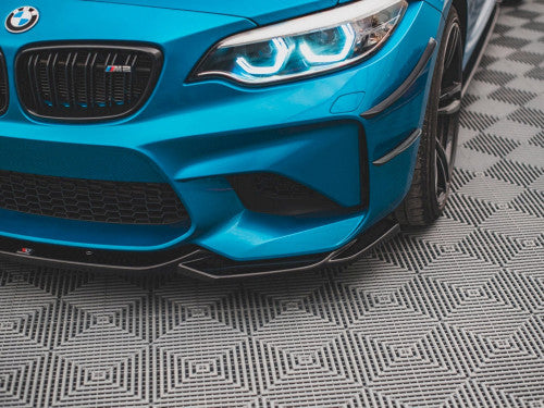 Maxton Design V3 (V.3) Gloss Black Front Splitter for BMW M2 F87 2016-2020 – Front Bumper Lip/Chin Spoiler, Air Dam, Lower Valance Apron, ABS Aero Body Kit, Bumper Extension