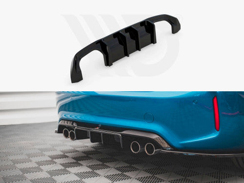 BMW M2 F87 2016-2020 Maxton Design Gloss Black Rear Bumper Diffuser/Valance - OEM Replacement ABS