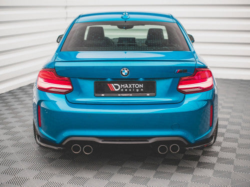 Maxton Design Rear Corner Extensions V2 Gloss/Piano Black for BMW M2/M2 Competition F87 2016-2020 - Rear Side Splitters/Spats, Bumper Skirt & Valance Extensions, Corner Blades - ABS Pair
