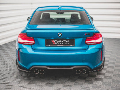 Maxton Design Rear Corner Extensions V2 Gloss/Piano Black for BMW M2/M2 Competition F87 2016-2020 - Rear Side Splitters/Spats, Bumper Skirt & Valance Extensions, Corner Blades - ABS Pair