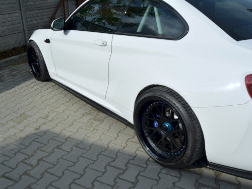 Maxton Design High-Gloss Piano Black Side Skirt Diffusers for BMW M2 Coupe F87 2016-2021 (M2 & M2 Competition) – Rocker/Sill Extensions, Rocker Panel Trims, Side Blades, Side Spoilers (Pair)