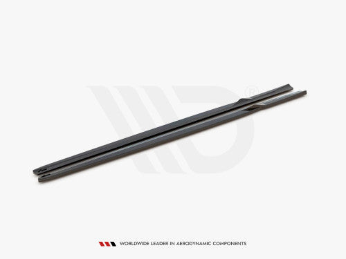 Maxton Design V2 Gloss Black (Piano Black) ABS Side Skirt Extensions / Side Splitters / Rocker Sill Blades for BMW M2 F87 2016-2020 – Rocker Panel Diffusers Pair
