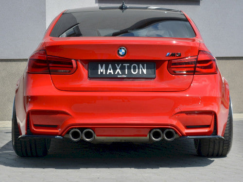 Maxton Design V1 Rear Side/Corner Splitters Spats Gloss Black for BMW M3 F80 Saloon/Sedan 2014-2018 – Rear Bumper/Valance/Skirt Extensions Pair with Fitting Kit ABS Piano Black