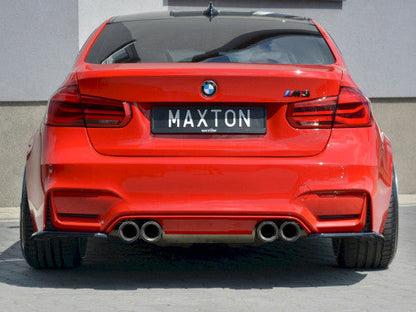 Maxton Design V1 Rear Side/Corner Splitters Spats Gloss Black for BMW M3 F80 Saloon/Sedan 2014-2018 – Rear Bumper/Valance/Skirt Extensions Pair with Fitting Kit ABS Piano Black