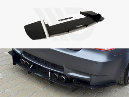 Maxton Design Rear Diffuser/Valance Lip Kit for BMW M3 E92 E93 (2007-2013) Coupe & Convertible - Black ABS Rear Bumper Skirt with Splitters, Fins & Support Tie Bars - E9X M3 Undertray Aero Spoiler Upgrade