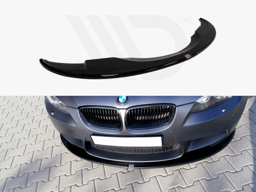 Maxton Design Gloss Piano Black ABS Front Splitter / Front Lip Spoiler / Chin Spoiler for BMW M3 E92 E93 Pre-LCI (Pre-Facelift) 2007-2013 | Front Bumper Lower Valance / Apron Extension | Coupe & Convertible E9x