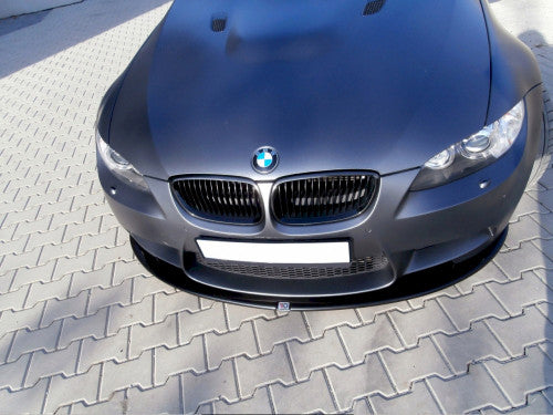 Maxton Design Gloss Piano Black ABS Front Splitter / Front Lip Spoiler / Chin Spoiler for BMW M3 E92 E93 Pre-LCI (Pre-Facelift) 2007-2013 | Front Bumper Lower Valance / Apron Extension | Coupe & Convertible E9x
