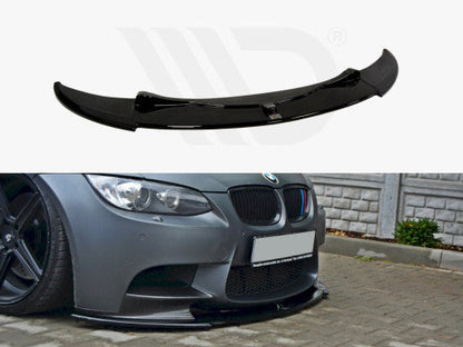 Maxton Design Gloss Black Front Splitter & Lip Spoiler for BMW M3 E92 E93 Coupe & Convertible (Pre-Facelift) 2007-2013 | Compatible with BMW M Performance Splitters | ABS