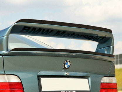 Maxton Design Gloss Piano Black Boot Lid/Trunk Lip Spoiler Cap Extension Decklid Wing - BMW M3 E36 1992-1999 - GTS Style ABS 3M Stick-On Tailgate Edge